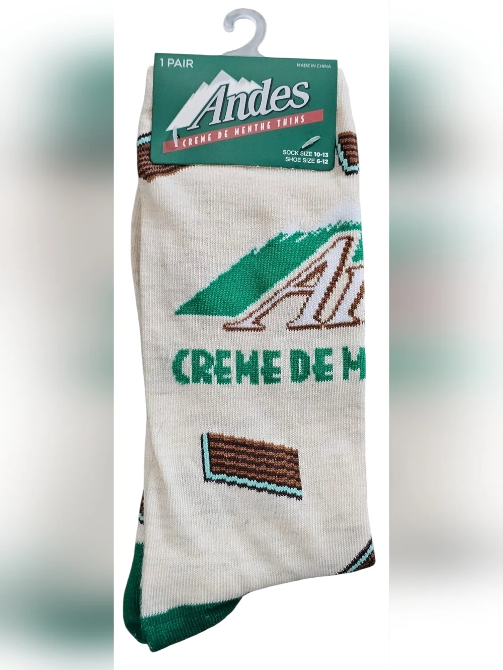 Andes & York Novelty Men's Crew Socks - White & Cream - Pack of 2
